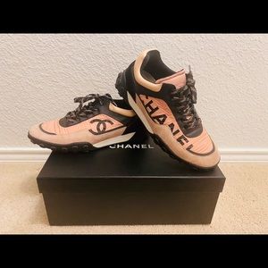 Chanel Pink / Black sneakers 8.5